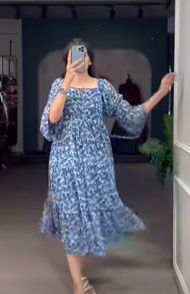 Women Leaf Print Fit & Flare Dress