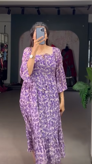 Women Leaf Print Fit & Flare Dress