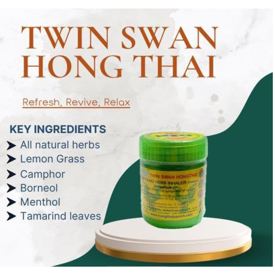 TWIN SWAN HONGTHAI™ Thai Herb Inhaler Traditional Thailand Herbal Inhalant