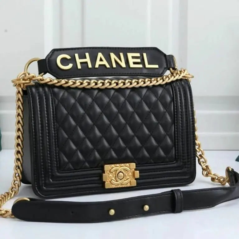 CHANEL LEBOY BLACK DIAMOND CUT PREMIUM QUALITY HANDBAG
