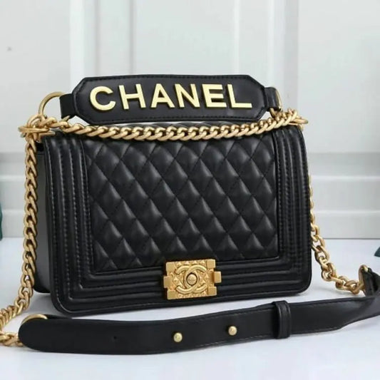 CHANEL LEBOY BLACK DIAMOND CUT PREMIUM QUALITY HANDBAG