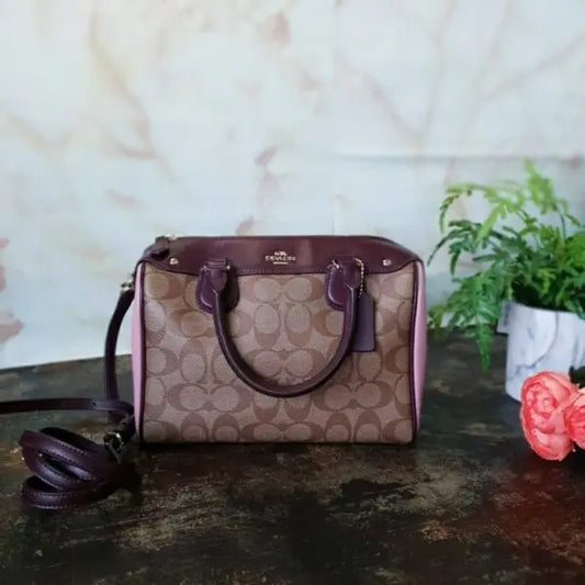 COACH MINI BENNETT SATCHEL WINE PINK HANDBAG