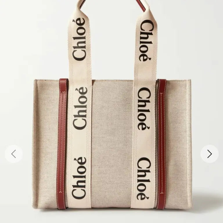 CHLOE SMALL SIZE WOODY CANVAS TOTE