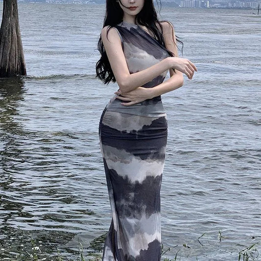 Slit Maxi Sheath Dress