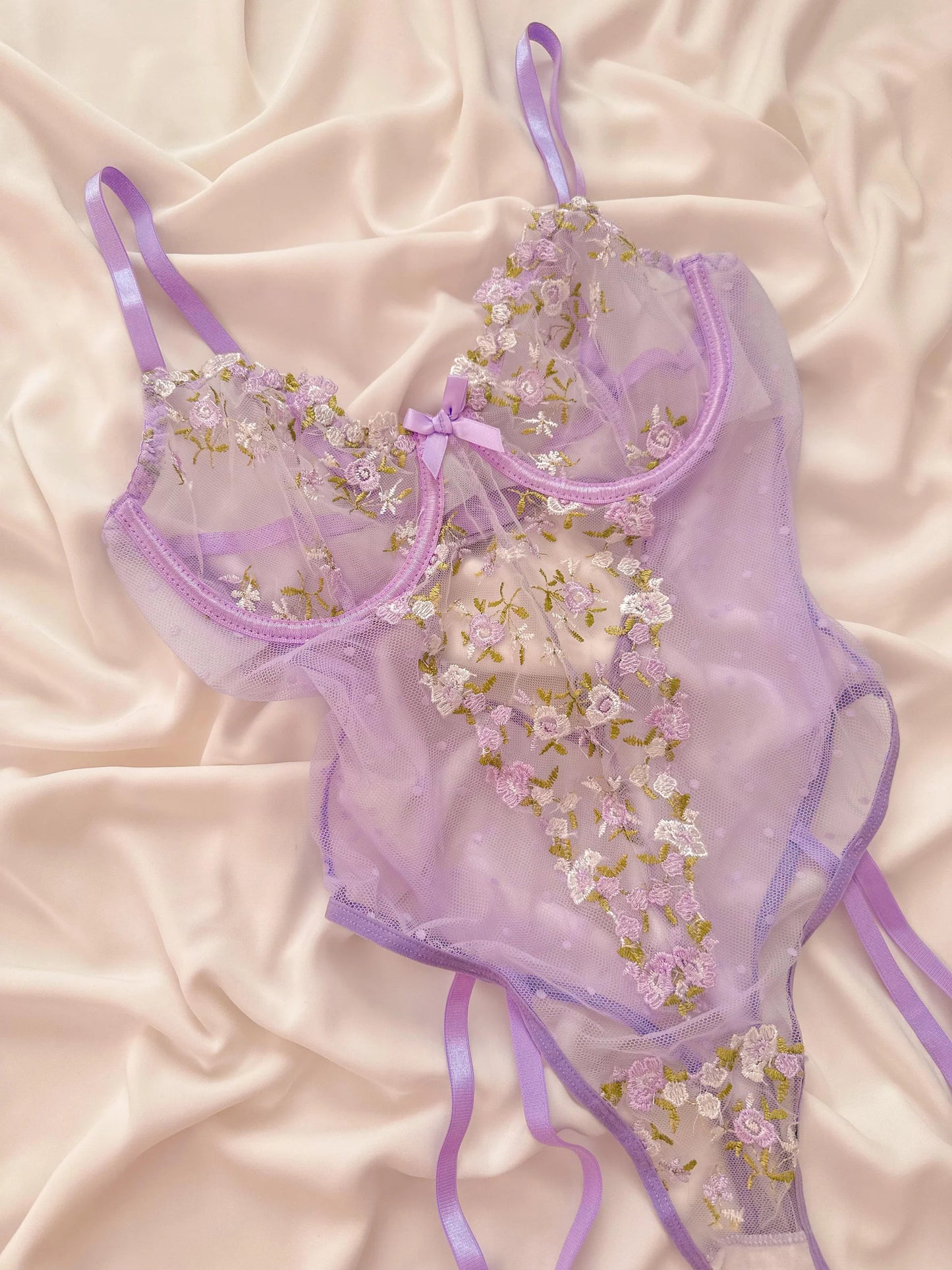 Barbie Lilac Flower Underwire Bodysuit