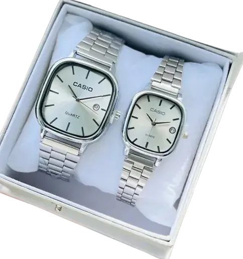 Casio Silver Stainless Steel Couple Watch