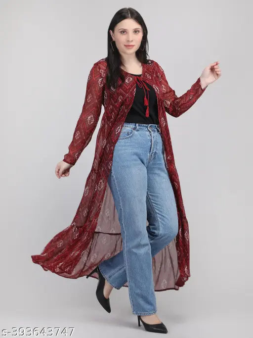 Trendy Beautiful Designer Georgette Shrug