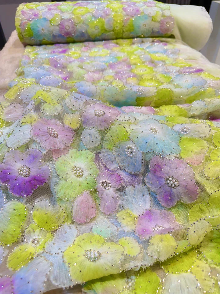 Fiza Applique Handwork Net Embroidery 54 inch width