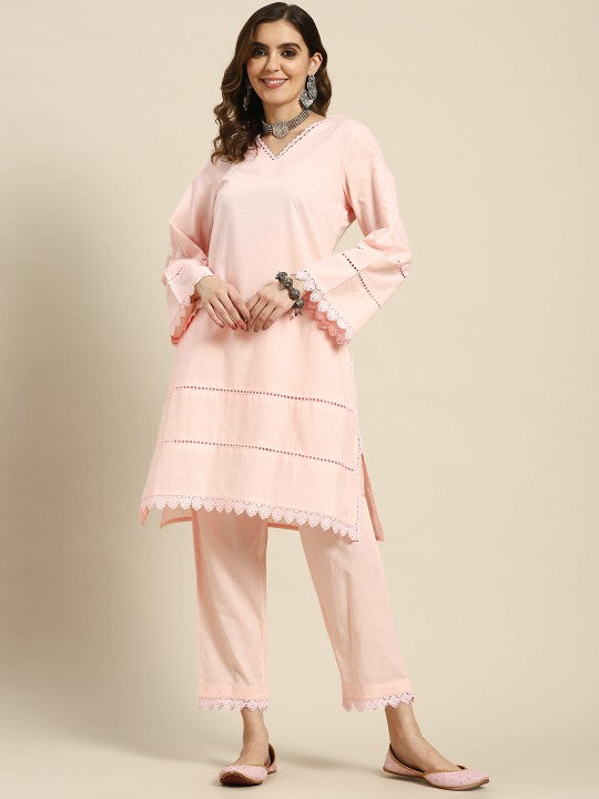 Sangria Pure Cotton Kurta with Trousers