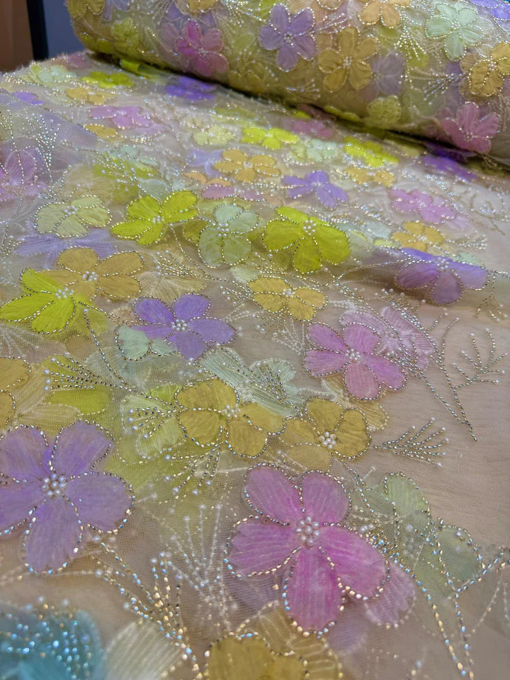 Fiza Applique Handwork Net Embroidery 54 inch width