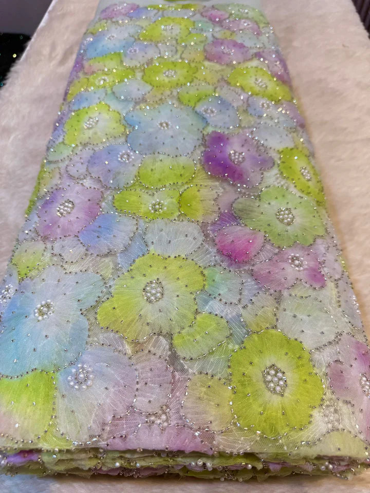 Fiza Applique Handwork Net Embroidery 54 inch width