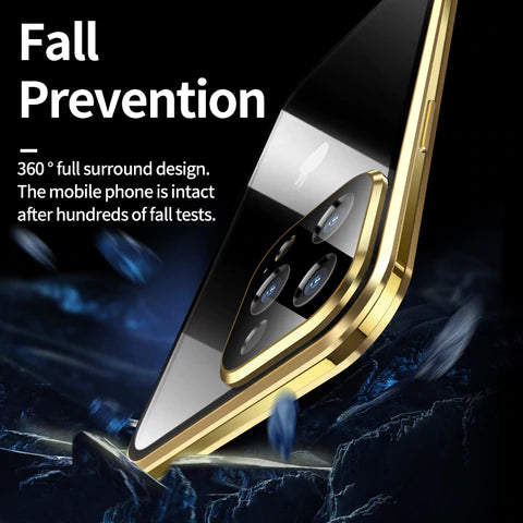 Magnetic Glass Double-Sided Privacy Phone Case For iPhone