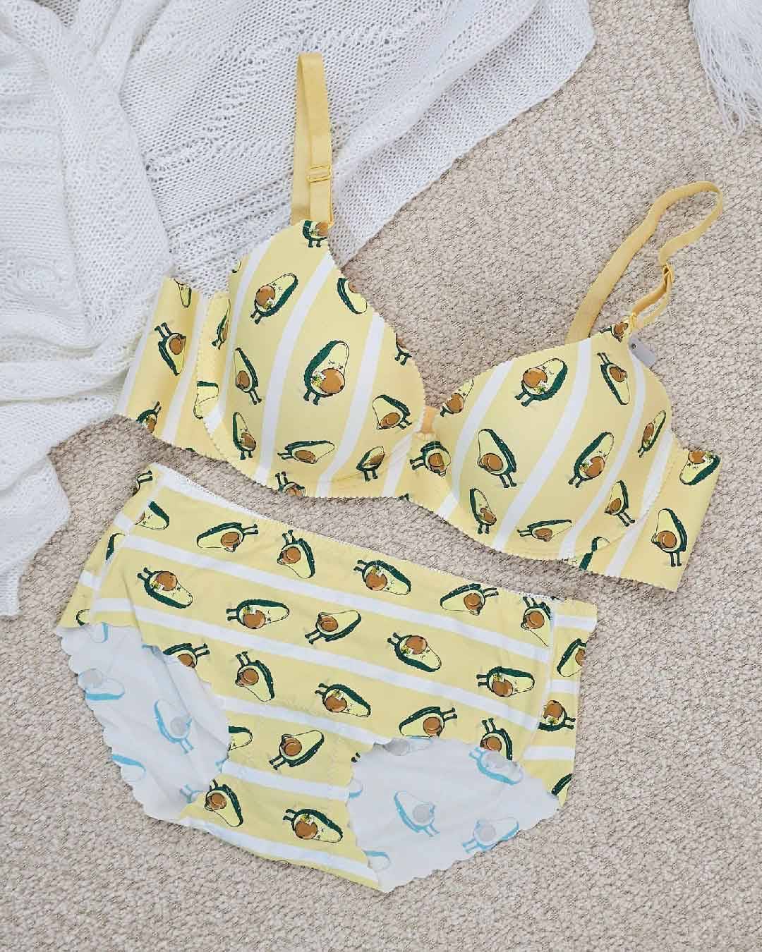 Avo-Cute Summer – Cartoon Print Bra & Panty Set