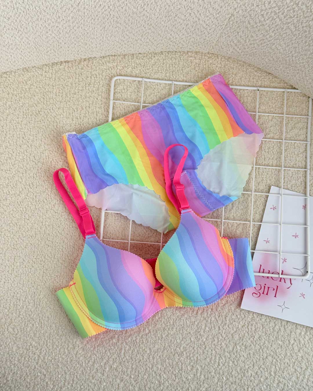 Radiant Hues – Rainbow Bra & Panty Set
