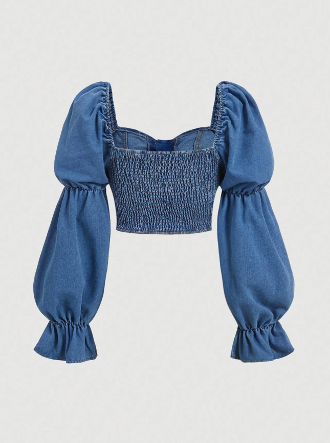 Combo Of 2 Puff Sleeve Veil Corset Top & Tunic