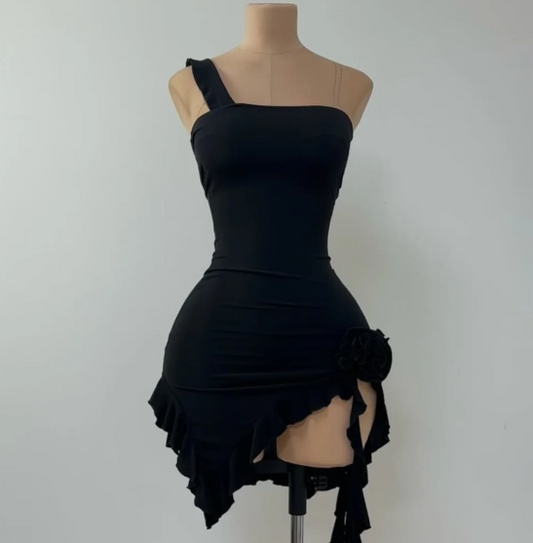 Midnight Rose Dress in Black