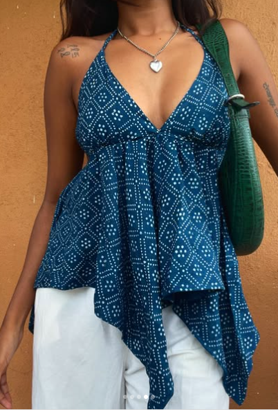 Boho Chic Handkerchief Halter Top