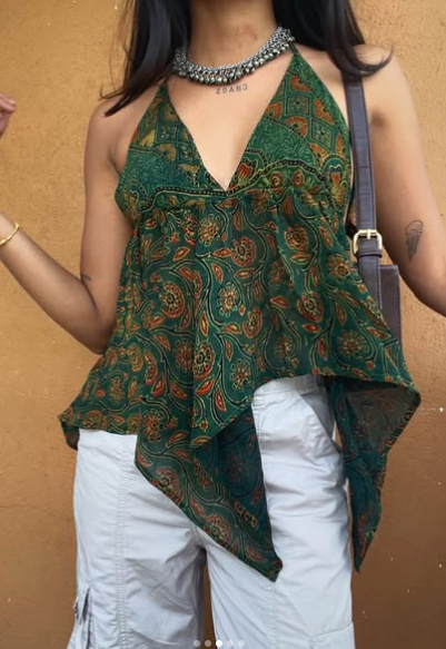 Boho Chic Handkerchief Halter Top