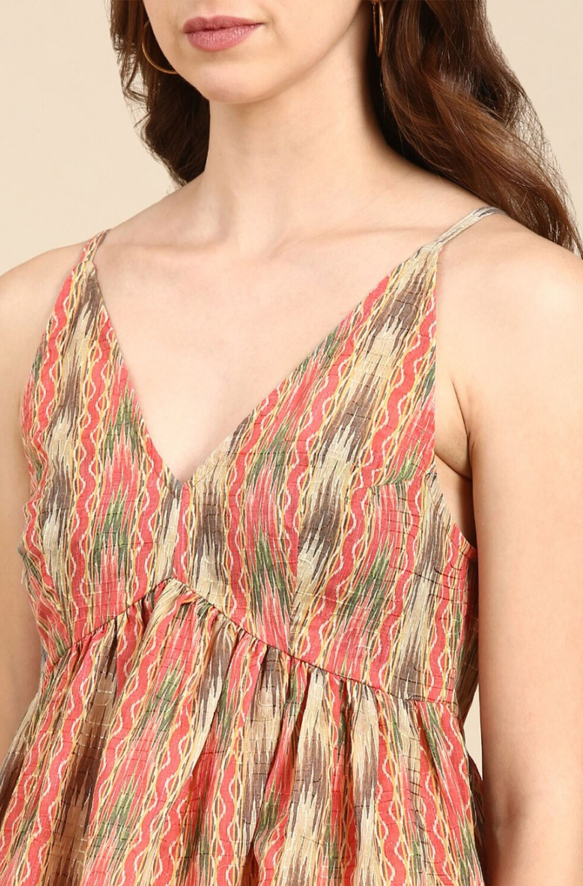 Combo of 2 Ethnic Motifs Print Peplum Top