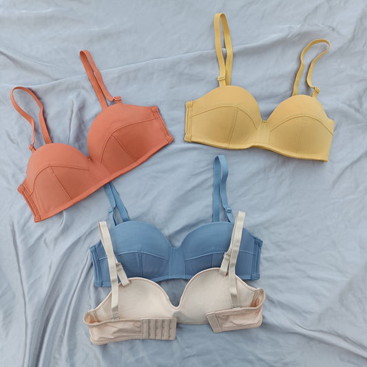 Double Padded Removeable Straps Smooth Pushup Bra ( Pack of 4)